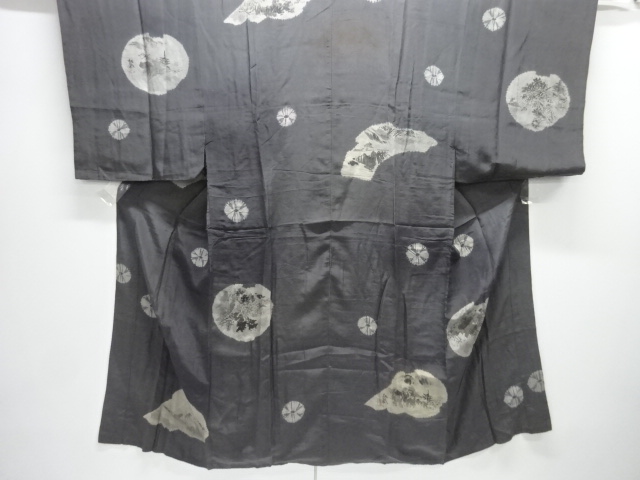 JAPANESE KIMONO / ANTIQUE MENS JUBAN / SILK / SHIBORI / JIGAMI PATTERN